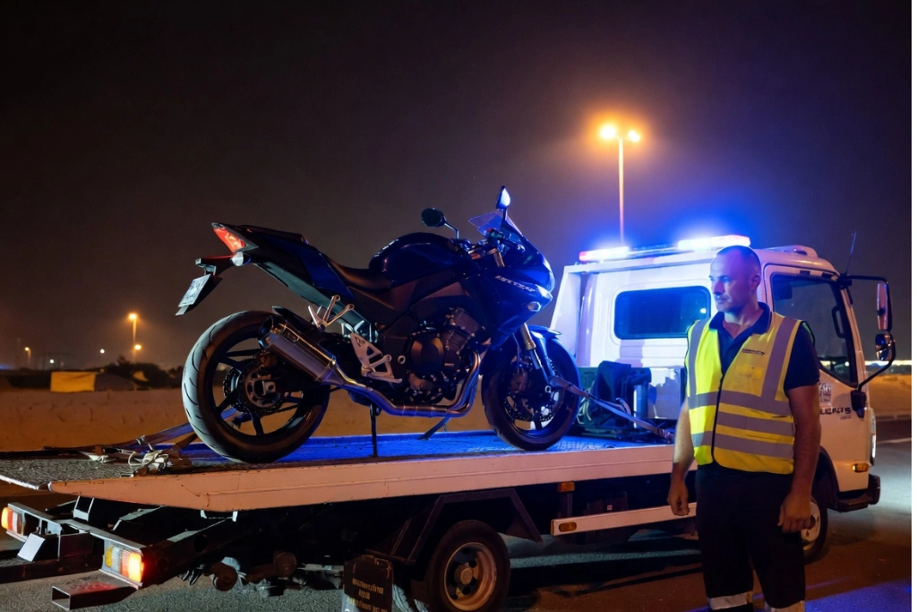 Professional Motorcycle Towing Ajman – 24/7 Roadside Assistance
